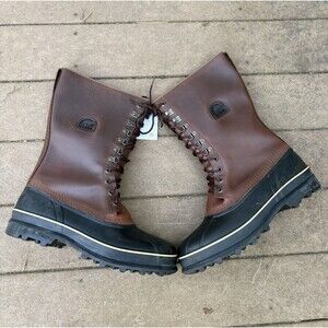 Sorel Maverick Waterproof SNOW Boot Brown Leather NM1080-200 Mens Size 13 TALL